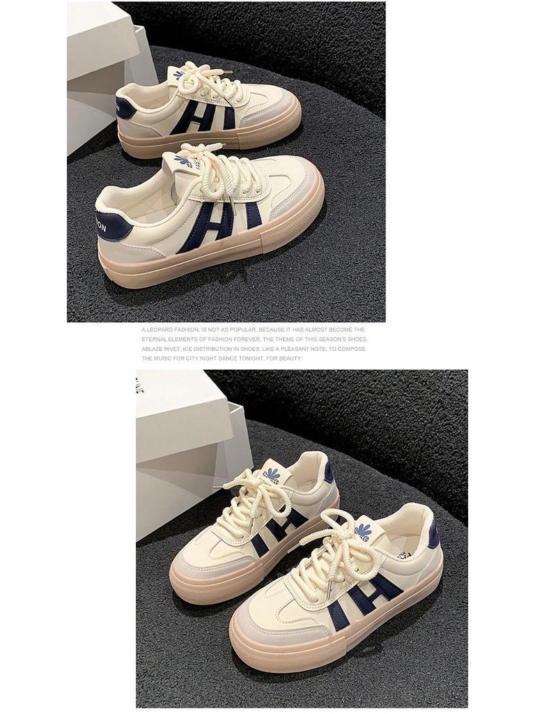 Women's 2025 Retro White Thick-Soled Sneakers: Stylish Height-Increasing Casual Sport Shoes for Summer & Autumn