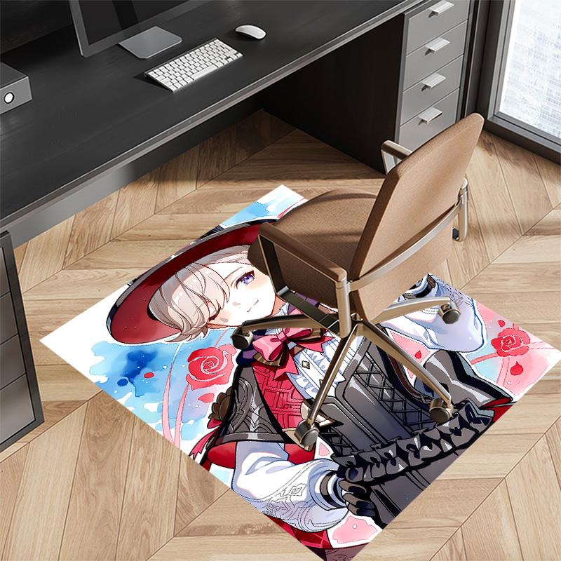 Genshin Impact Lynette Printed Absorbent Washable Carpet, Non-Slip Bathroom Mats, Kitchen Rugs, Yoga Mat,Living Room Entrance, Camping Picnic Rugs