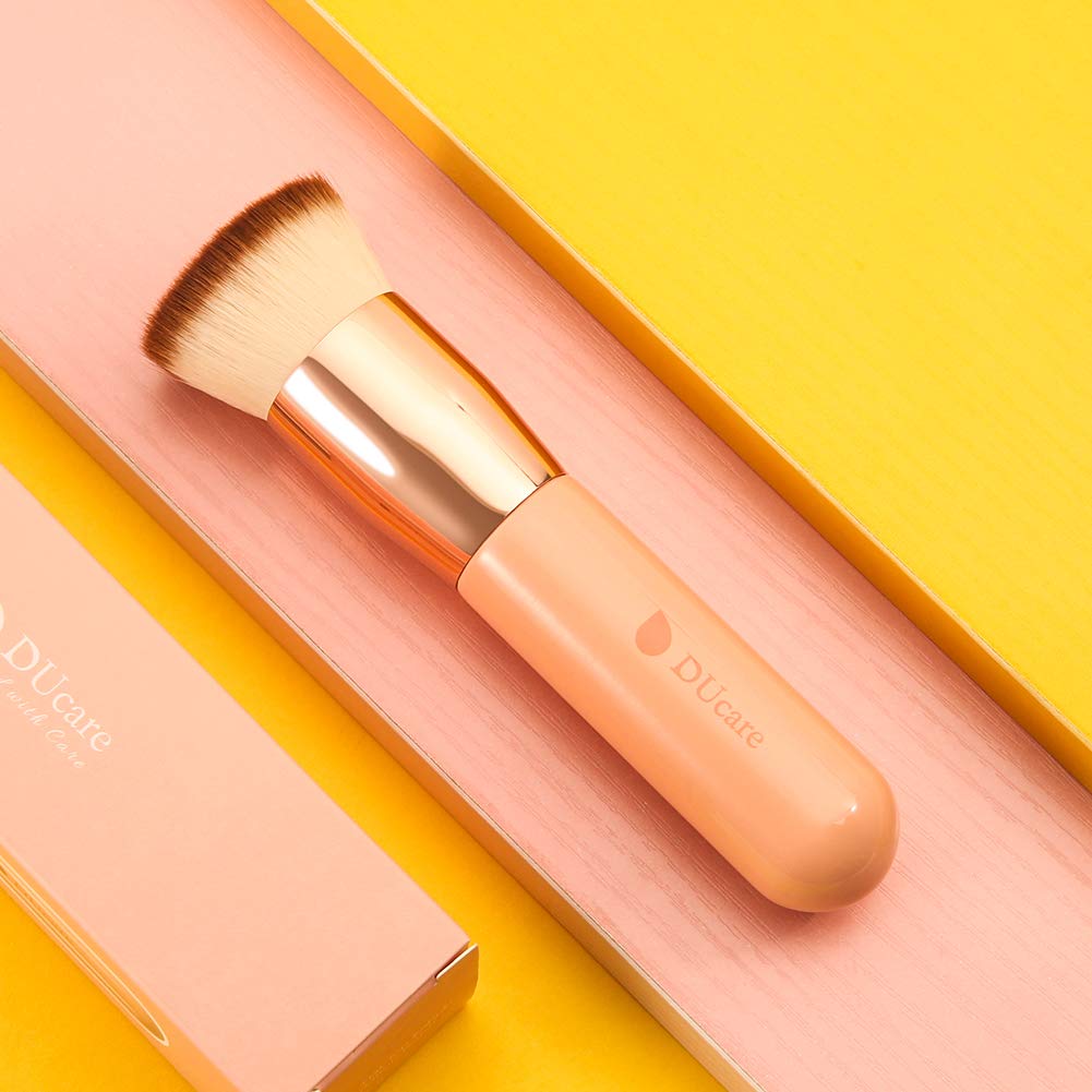 DUcare Foundation Gesichts-Concealer Rundes Make-up Einfach zu bedienen Flache Oberseite Hohe Qualität Taklon-Pinsel, Pinsel, Pinsel, Beliebt, Pinsel, Typ, (Rosa)
