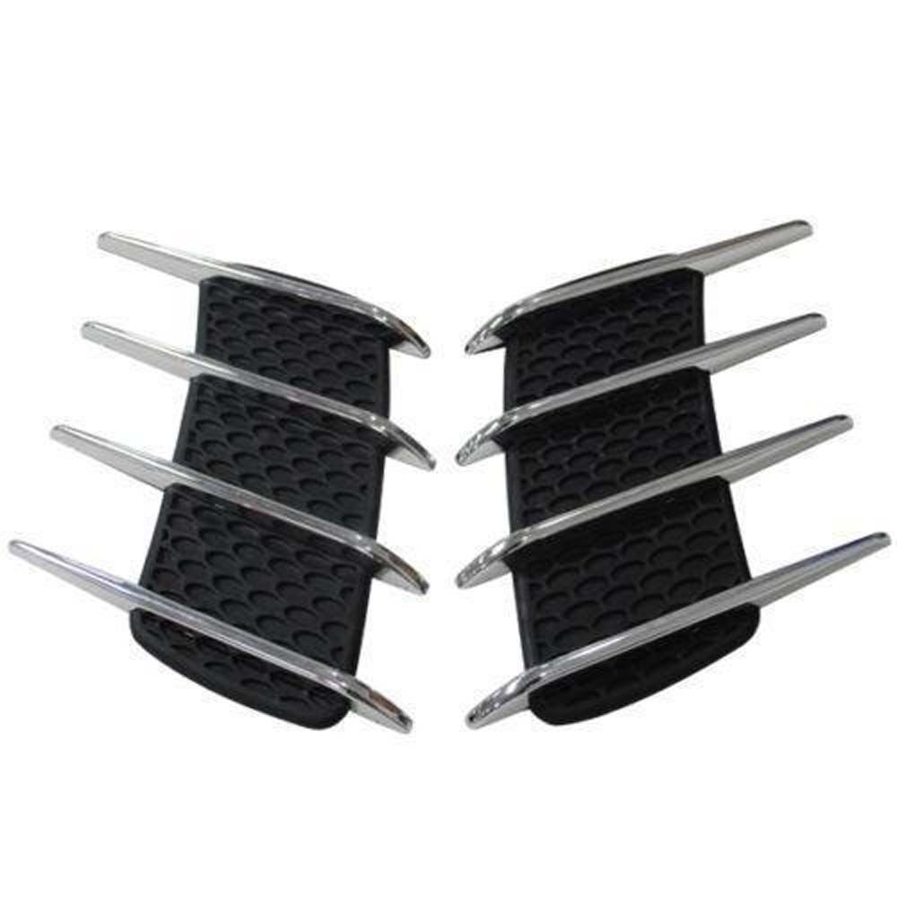 

Хромированный фальшивый воздухозаборник на крыло, имитация потока, вентиляционные жабры, наклейки на воздухозаборник, ложный воздухозаборник A