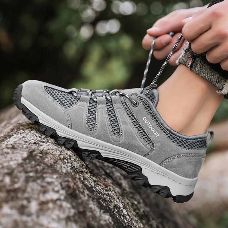 Men's Outdoor Hiking Shoes Travel Sports Shoes Soft Casual Shoes Summer Breathable Outdoor Mesh Sneakers Footwear Zapatillas
