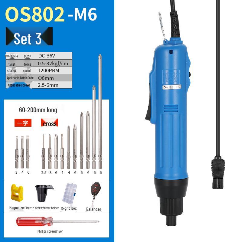Oushen 801800 Electric Screwdriver Set with High-Quality Motor and Straight Handle for Household Use