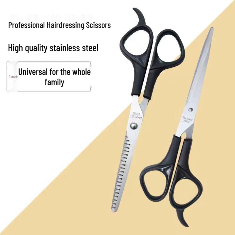 Stainless Steel Hair Trimmers & Thinning Shears Straight Scissors (Black)