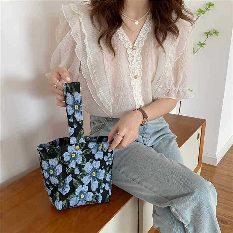 Flower Women's Makeup Bags Travel Toiletries Wash Bags Large Beauty Cosmetic Bag Multifunction Canvas Handbags Storage Organizer