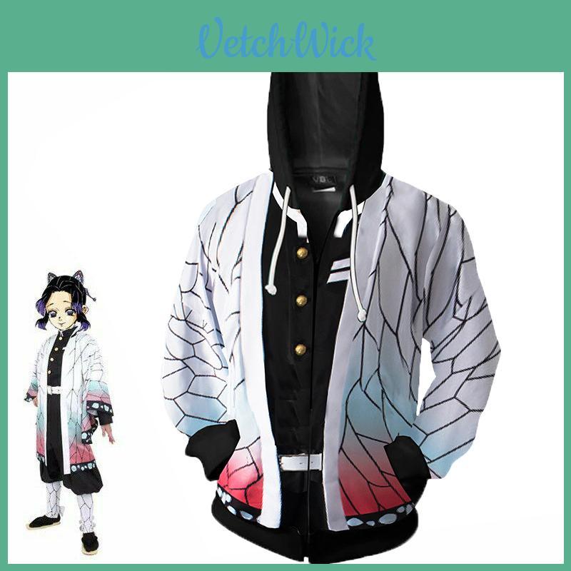 Premium Kwaliteit Demon Slayer Kimetsu No Yaiba Kochou Shinobu Kostuum Hoodie Voor Comfortabel Dragen