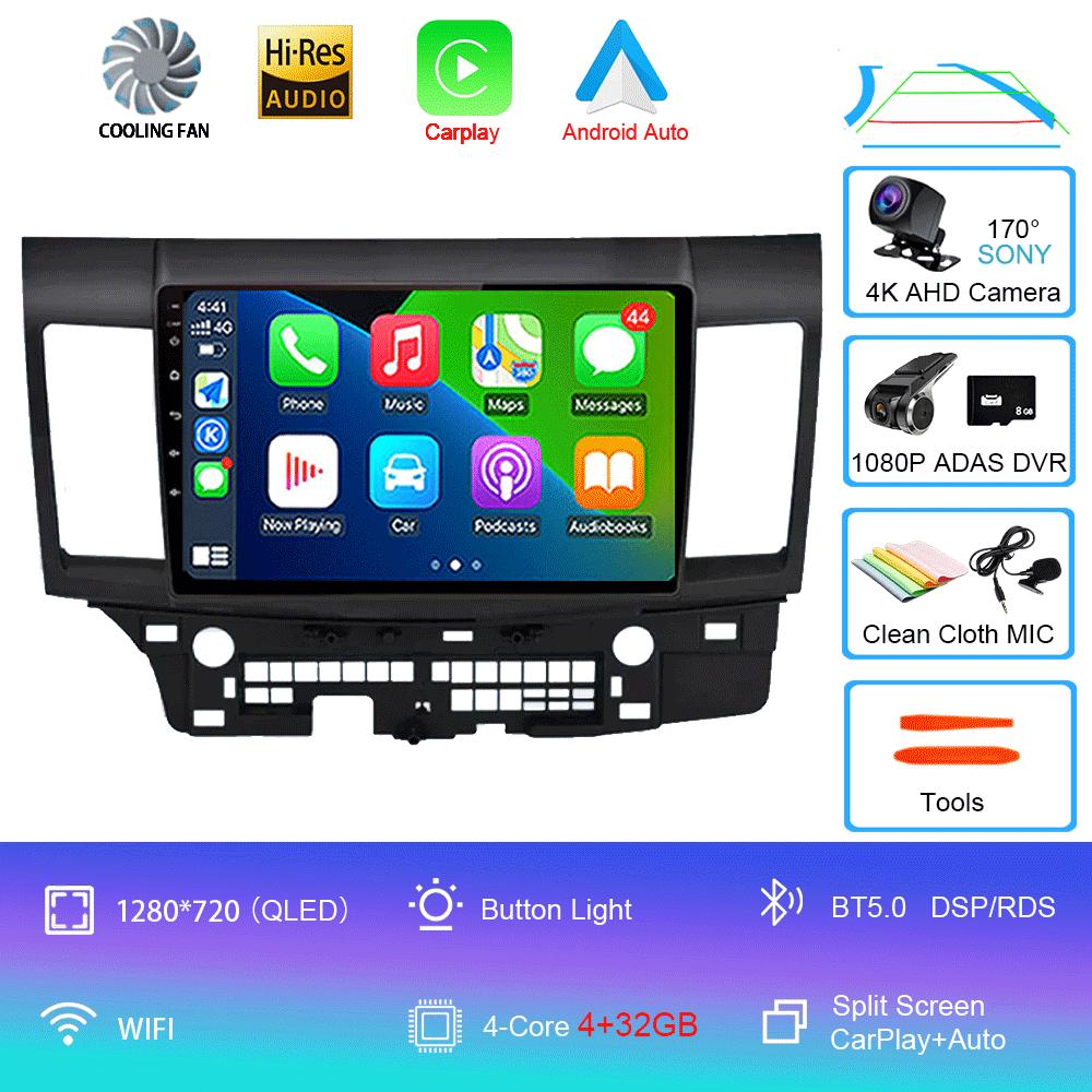 Android 14 For Mitsubishi Lancer 10 CY 2007-2012 10Inch Car Radio Stereo Audio GPS Player Carplay Auto Screen WIFI+4G