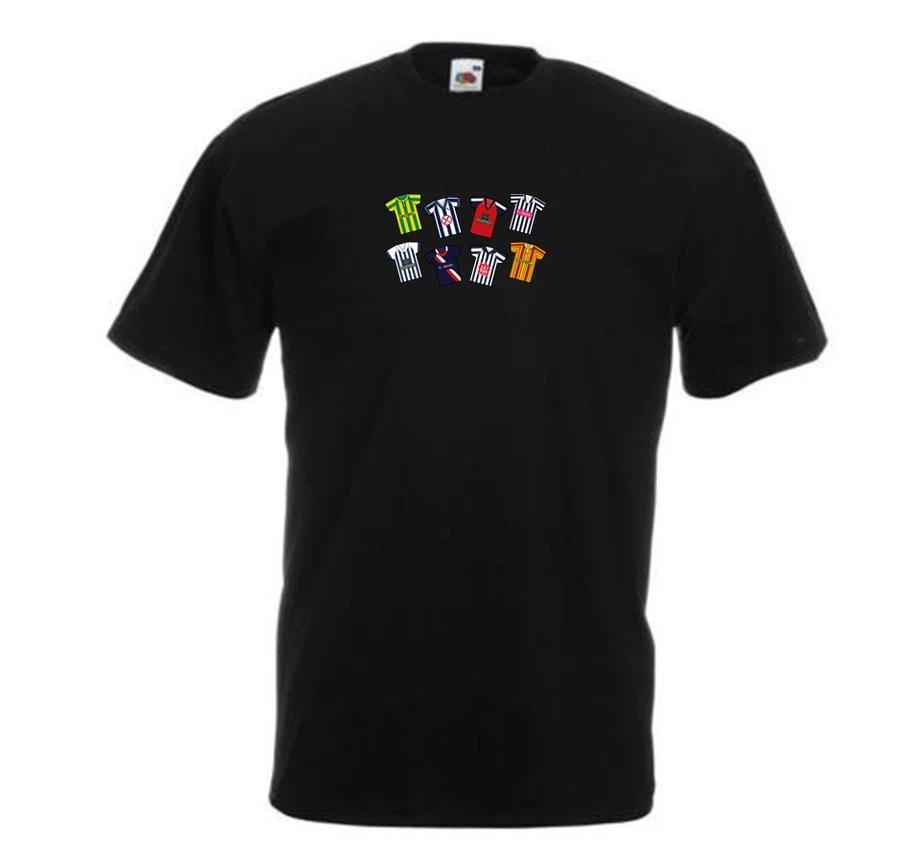 West Brom Retro Kits Black T-Shirt Adult tshirt Great Gift Baggies Classic Kits 3XL