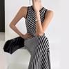 Patchwork Sleeveless Slim-Fit Knitted Dress