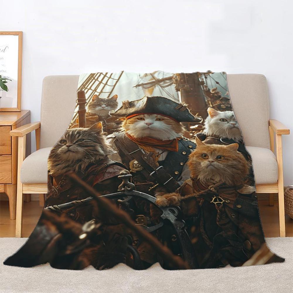 

Кот Пират Капитан Пляжное Полотенце Летнее Одеяло King Size Пушистые Мягкие Одеяла и; Пледы для дома, интерьер, вязаный плед, плед для кровати, колено 30x40in