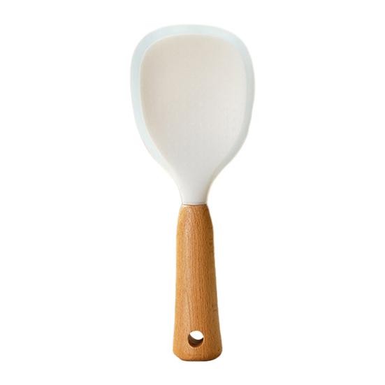 Silicone Rice Spoon for Cooker Ergonomic Handle Spoon Scratch-Resistant Non-Stick Essential Kitchen Utensil for Serving Mixing