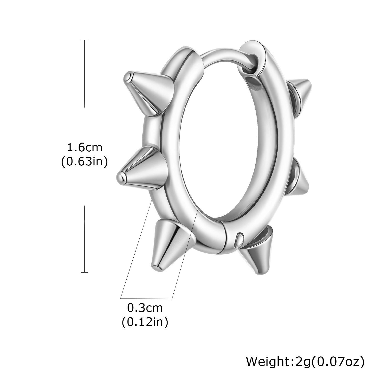 

Industrial-Style Titanium Steel Rivet Hoop Earrings for Men - Street Punk Cool EH-751