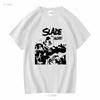 SLADE ALIVE NY RÖD T-SHIRT långa eller korta ärmar vintage Tvättad Bekväm Mångsidig Lätt stretchig Andningsbar