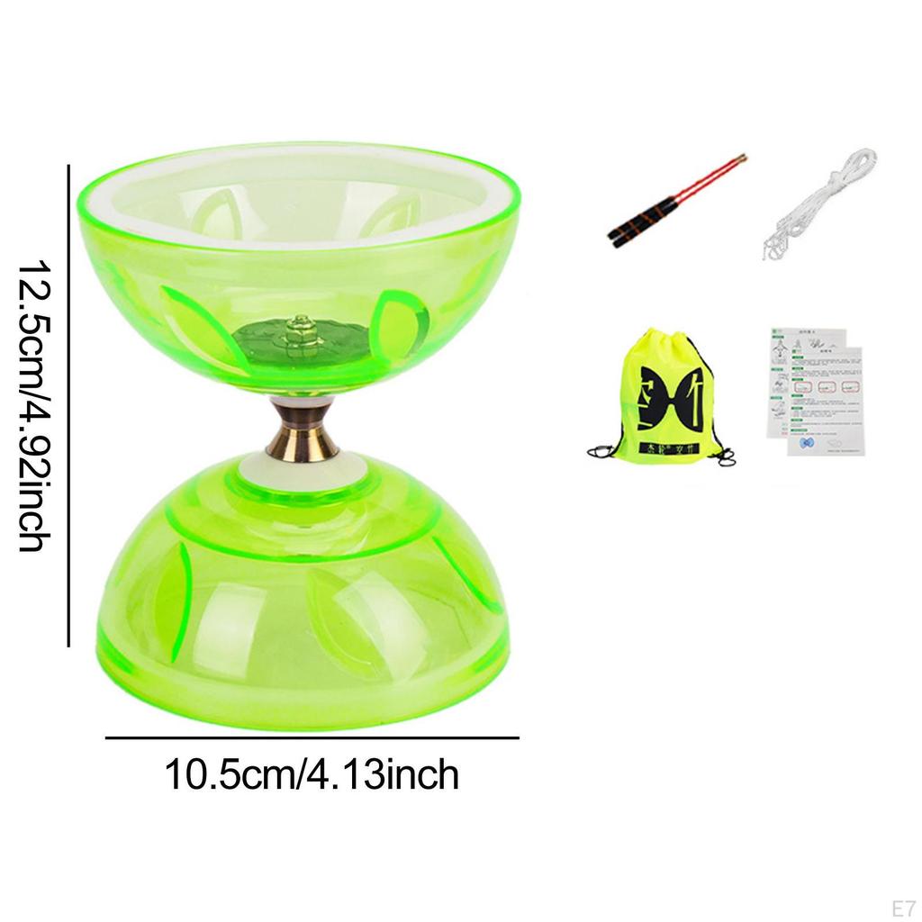 Chinese Diabolo Set Five Bearing Fun Classic Versatile Accessories Juggling Toy for Children Garden