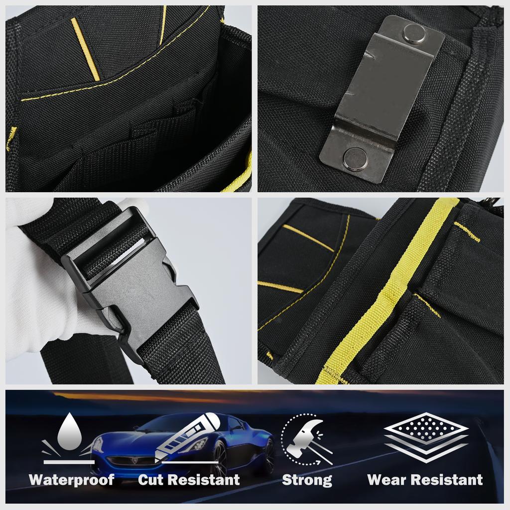 EHDIS Waterproof Oxford Cloth Tool Bag Car Vinyl Wrapping Utility Pouch Waist Belt Tool Pack Window Tint Film Squeegees Holder