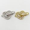 S925 Sterling Silver Heart-Shaped Diamond Pearl Necklace Clasp & Bracelet End Clasp Jewelry Chain Accessory.