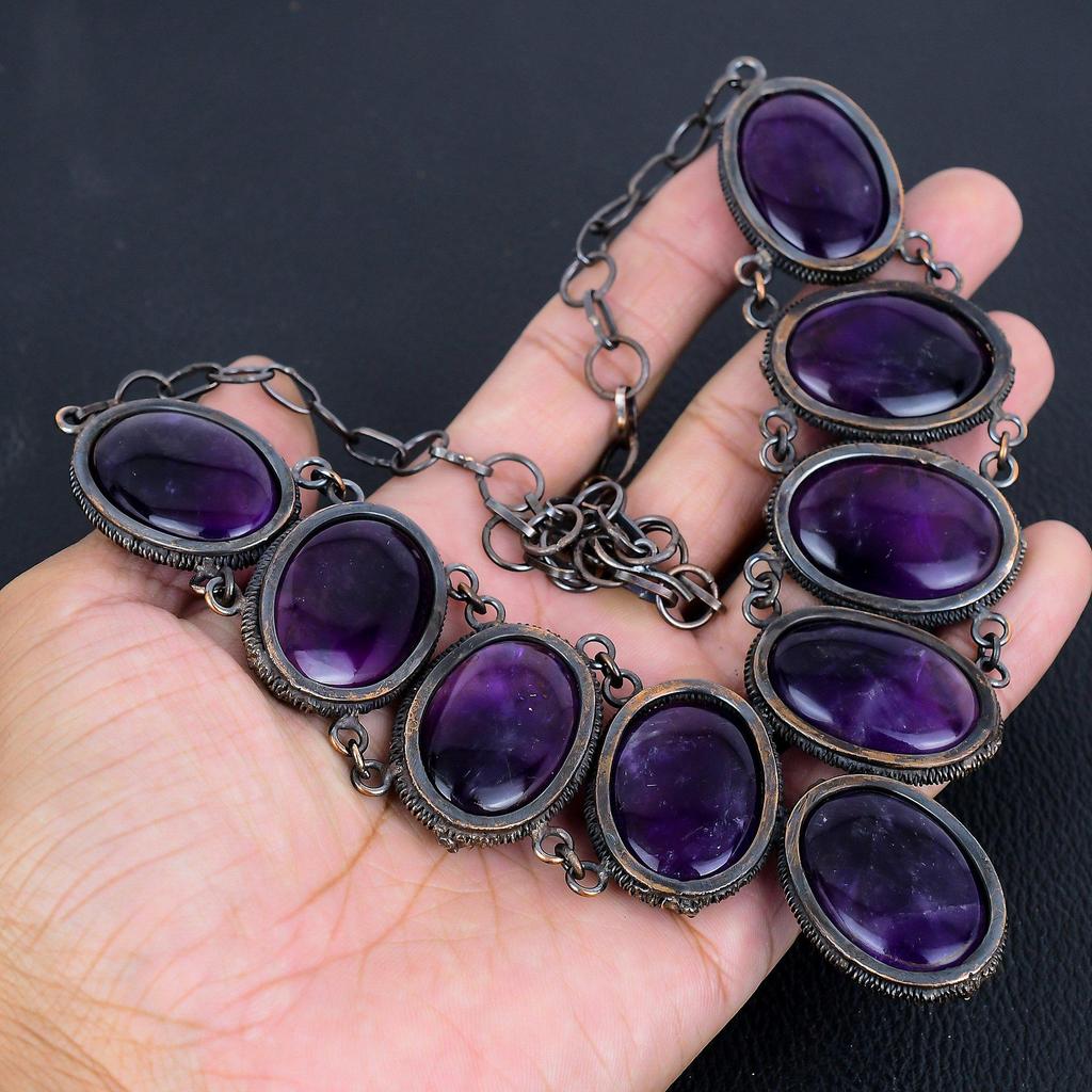 Amethyst Necklace, 999 Copper Wire Wrapped Gemstone Jewelry, Handmade Necklace Amazing Jewelry, Gift For Her