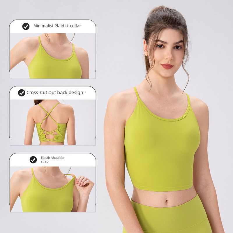 Foreign Trade with Chest Pad Female Summer Yoga Intimates Open Back Sling Sports Tops Bubble Wrap Dance Fitness Vest Yoga Clothes