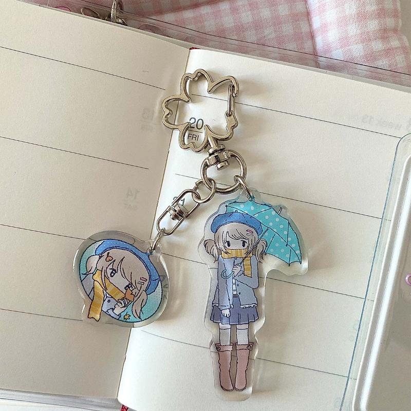 

Мультяшная Девочка с Капающей Глюк Акриловый Брелок для Ключей Телефонный Шнурок Кавайный Подвеска на Рюкзак Брелок для Ключей Украшение Аксессуары Подарок