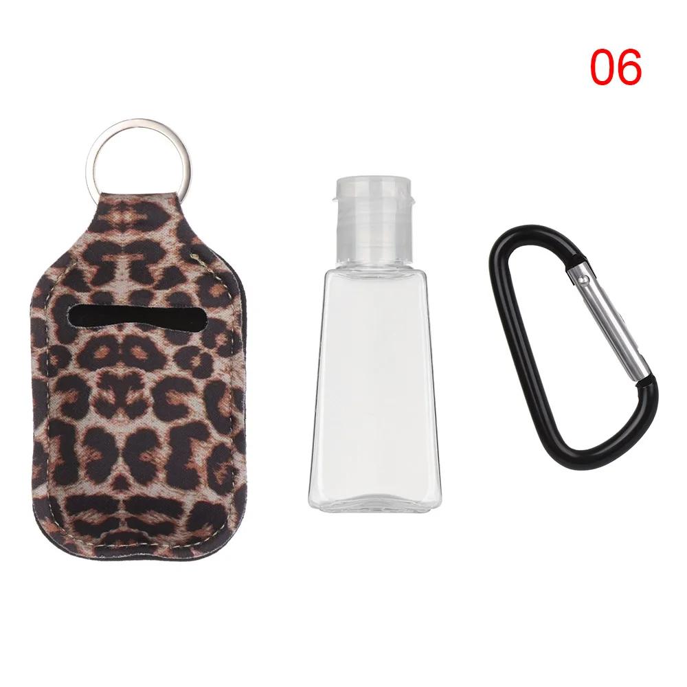 Mini Hand Sanitizer Bottle 30ml Portable Travel Silicone Cosmetics Shower Gel Bottles Refillable Bottles with Keychain Holder