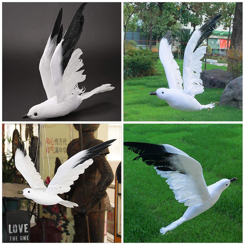 2 Pcs Home Decoration The Bird Seagull Artificial Figurines Party Ornaments