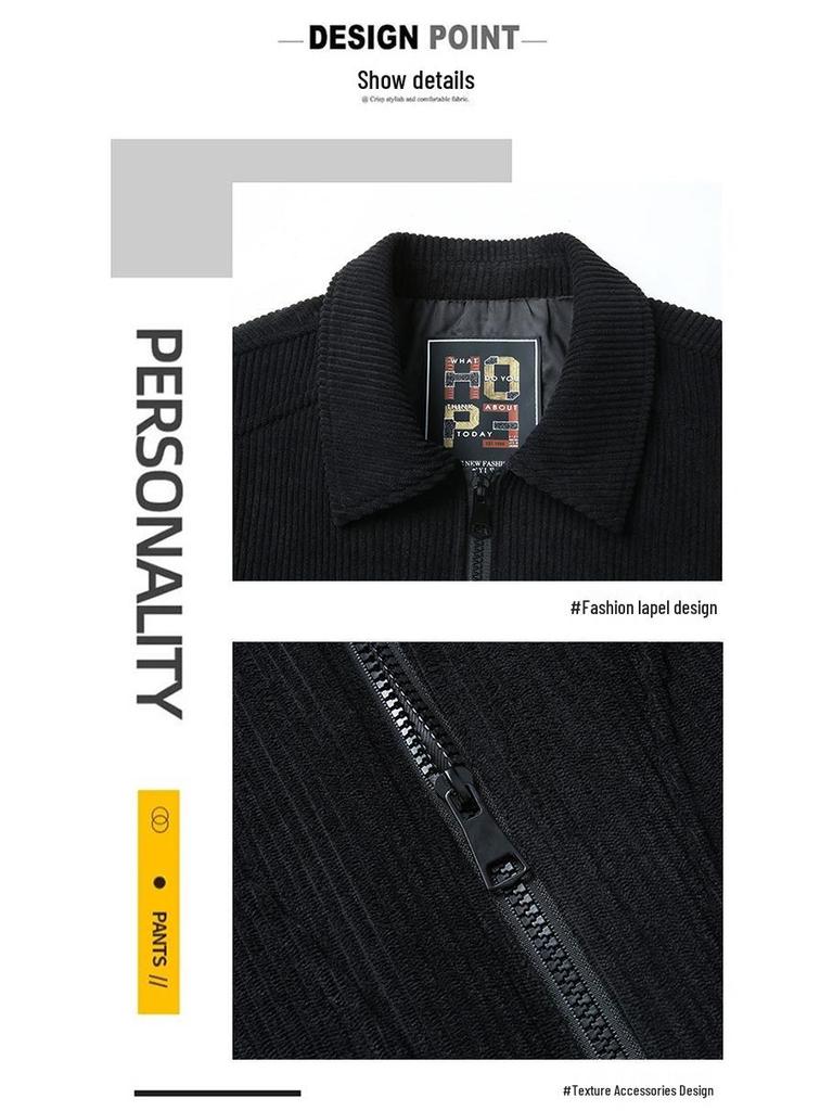Herren Plus Size Corduroy Reversweste - Frühling/Herbst Stil