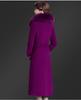 Women's Mid-Length Korean Wool Coat with Fox Fur Collar – Autumn/Winter
