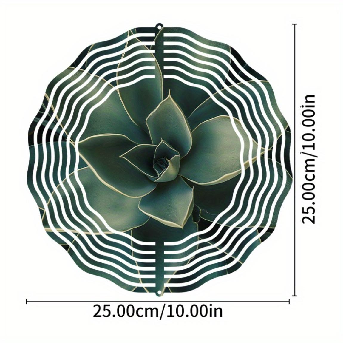 

10-дюймовый подвесной колокольчик ветра с растительным узором, уникальный художественный дизайн для уличного декора, для двора, лужайки, сада, весенне-летний подарок с крючком с поворотом на 360 градусов 01A