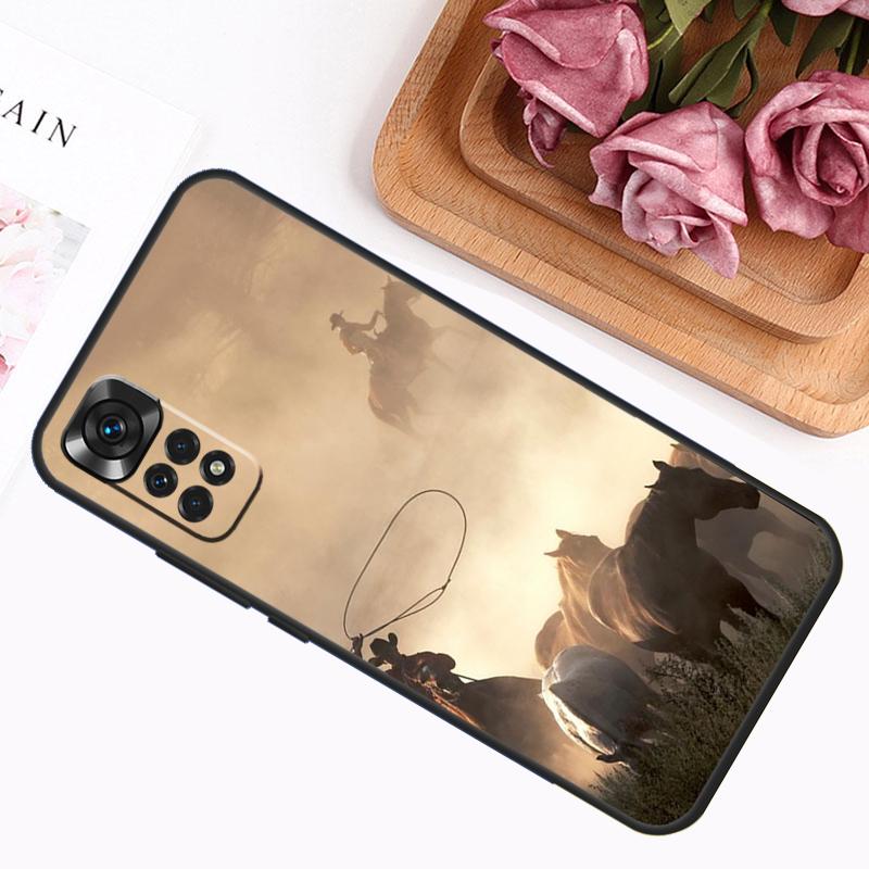 Rodeo Cowboy Lasso Horses For Xiaomi Redmi 9A 9C 9T 10C 12C Cover For Redmi Note 9 8 10 11 12 Pro 10S 11S 12S Case