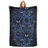 Flannel Throw Blanket Grimace Haunted Mansion Halloween Horror Warm Plush Blankets Soft Bedding for Bed Living room Home Picnic