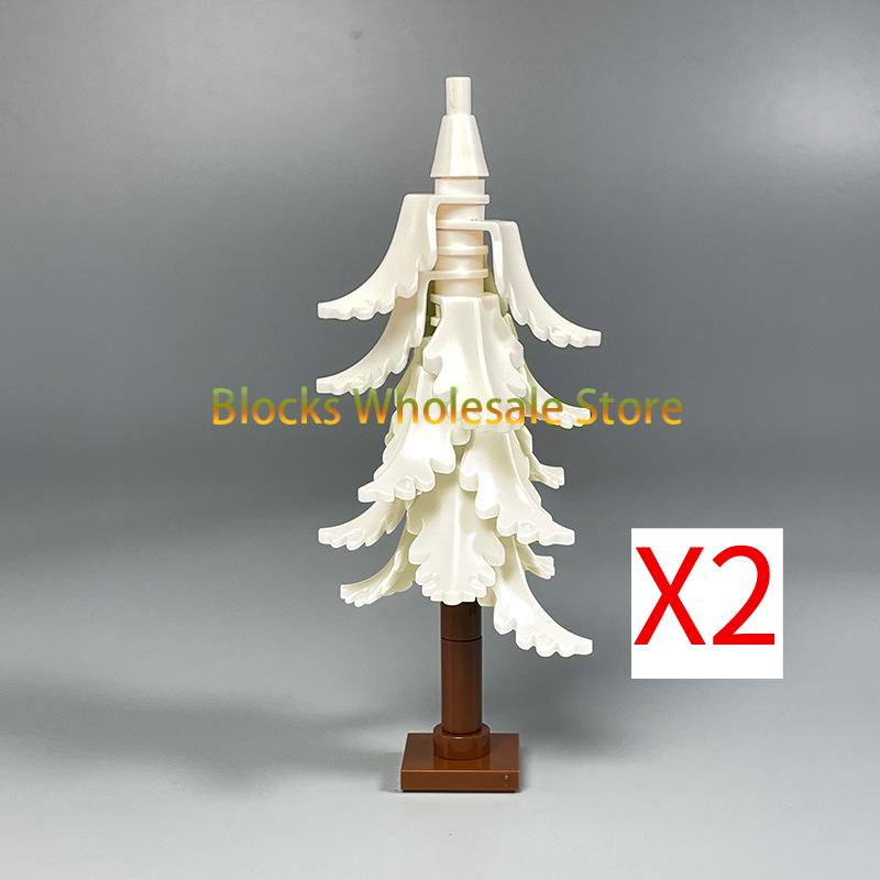 MOC Christmas Gift Present Assembly Toy Small Particle Building Block Set Christmas Tree Fir Tree Scene Desktop Ornament