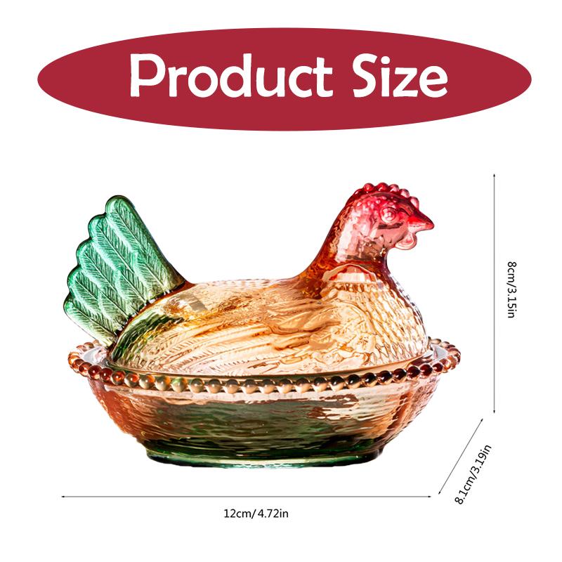 Vintage Glass Hen Candy Dish with Lid Charming Nest Centerpiece for Home Decor Parties Holidays