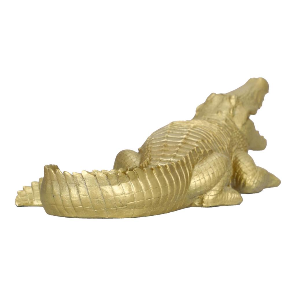 DECORAZIONE STATUETTA COCCODRILLO Victor oro 39cm