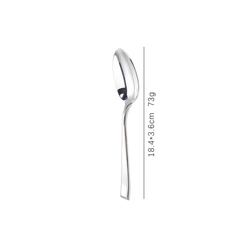 304 Stainless Steel Western Cutlery: Angled Handle Steak Knife, Dessert Spoon, and Fork Set