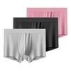 3 Pieces Men's Underwear Ice Silk Boxer Shorts Men Underpants Cool Breathable Sexy Thin Panties U Convex Lingerie L XL XXL 3XL 4XL