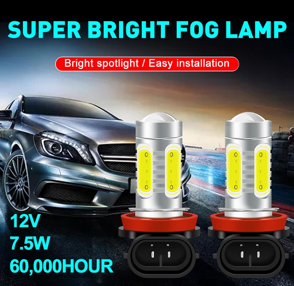 H11 7,5W LED Nebelscheinwerferlampen Lampe Tagfahrlicht 2000LM 6000K Weiß DC12V