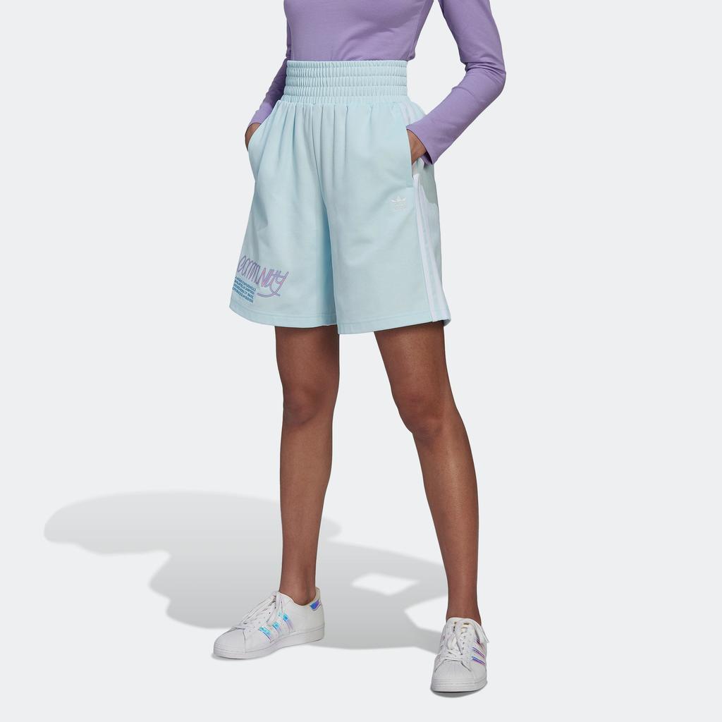 Adidas Originals Letter Print Sports Shorts Women shorts Sky-Blue HT3760