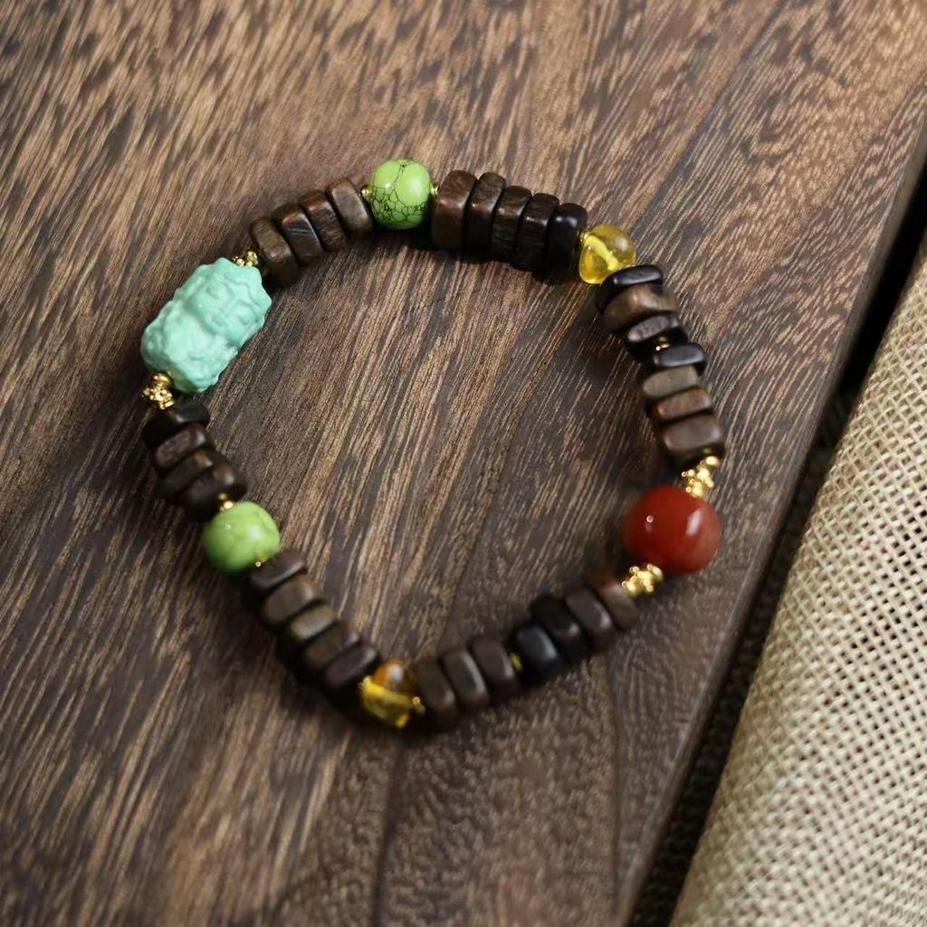 Authentic Vietnamese Agarwood Irregular Bead Bracelet - Ethnic Tibetan Style Jewelry Collectible