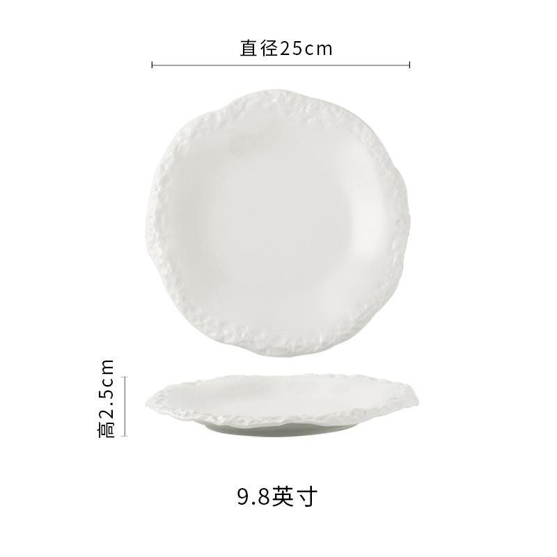 High-Value Stone Pattern Western Plate Nordic Style Ceramic Plate Home Cake Dim Sum Plate Restaurant Dish Plate New Style
