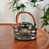 800ml Rattan Woven Handle Irregular Surface Heat-resistant Glass Teapot Boiling Flower Puer Oolong Tea Pot Kungfu Tea Set