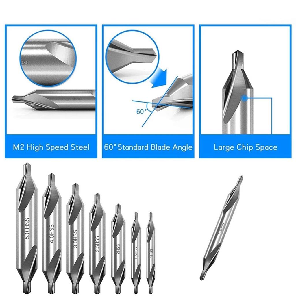 High Speed Steel 60 Degree Angle Center Drill Bit for Lathe Metalworking