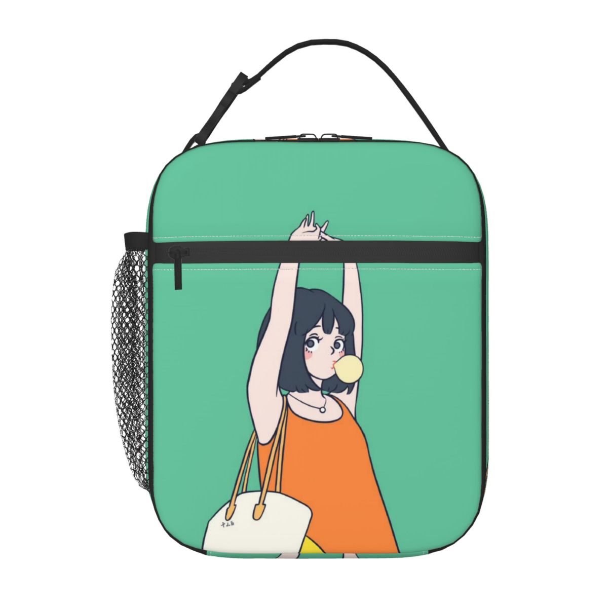 

Мультяшные Модные Девочки Изолированные Сумки для Ланча для Школы Офиса Спорта Автомобиля Портативный Термокулер Ланч-бокс Бенто для Женщин Детей 26x21x11CM