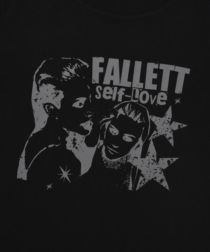 FALLETT [23Ss] Self-Love Crop Short Sleeve Tee Black