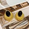 French Black Water Drop Earrings Classic Zircon Irregular Stud Earrings For Women Girls Fashion Party Ear Jewelry Brincos Gifts