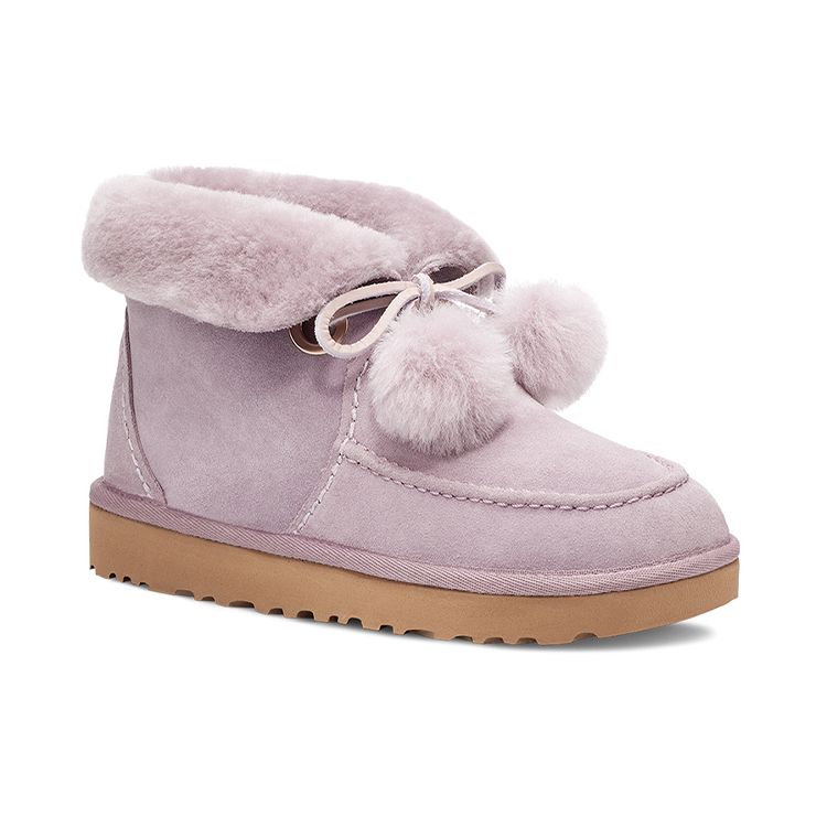 UGG Kyrina Bow Pom овчина теплые прочные бант меховые зимние сапоги женские зимние сапоги розовые фиолетовые 1125390-SHAD