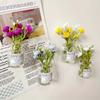 8pcs Mini Small Vase Magnets Cute Mini Refrigerator Magnets 3D Vase Fun Refrigerator Accessories Kitchen Decoration Holiday Gift