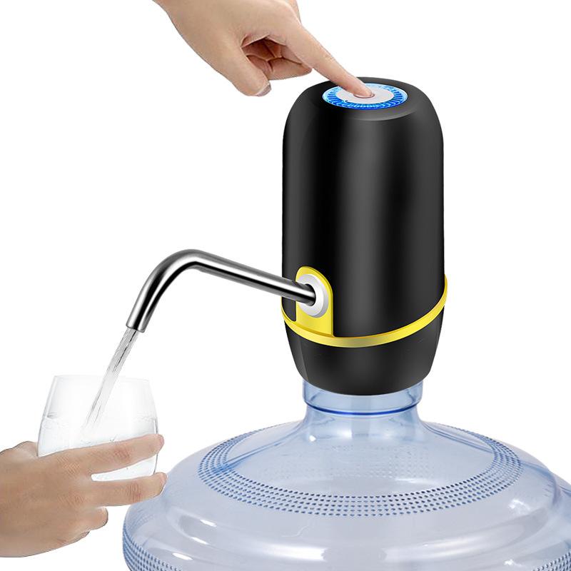 Portable Automatic Water Dispenser HS02, Equipped with a USB Charging Cable, Compatible with Various Water Bottles (Black)
