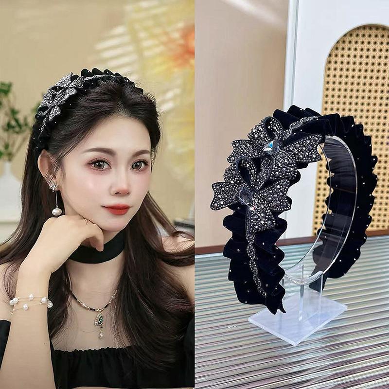 Bandeaux Papillon en Tissu Plissé Pour Femmes Bandeau Tempérament Élégant Français Accessoires Cheveux