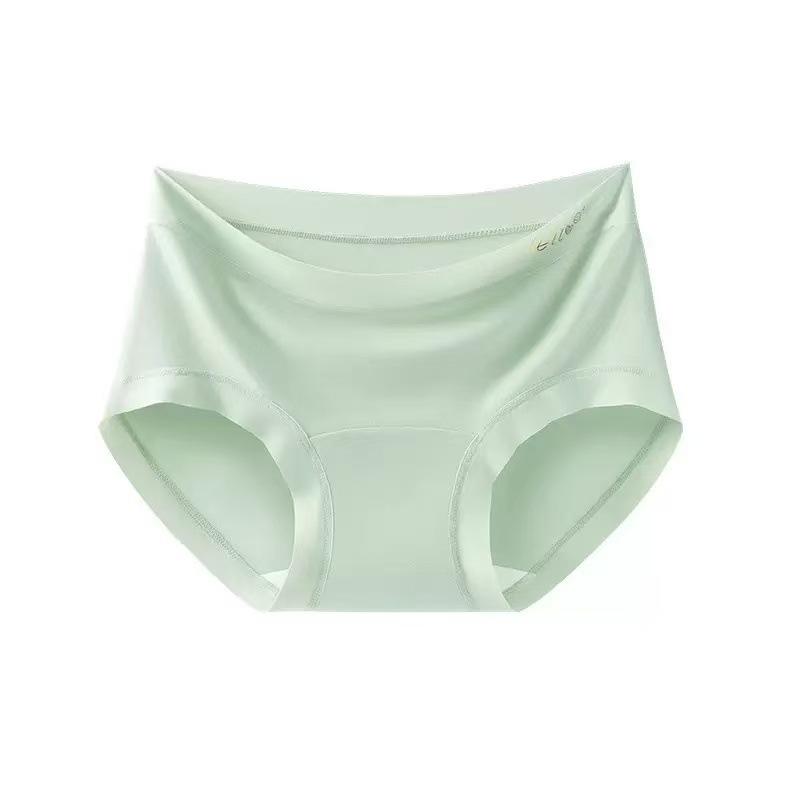 

Women s Spring and Summer Cotton Antibacterial Crotch Breathable Non Trace Briefs M светло-зеленый