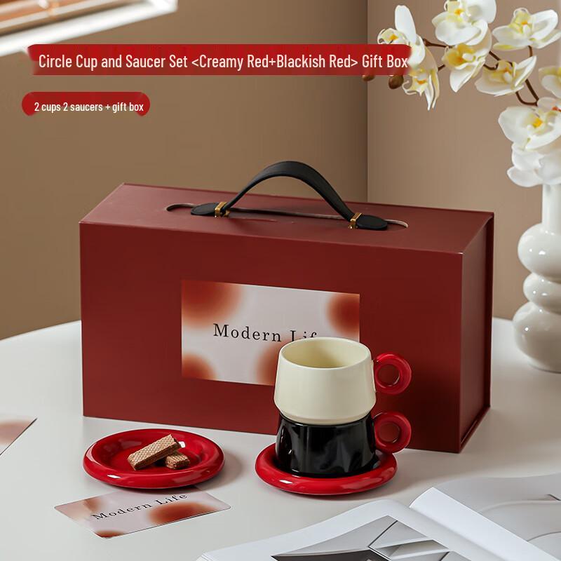 Shangqi Ceramic Coffee Cup and Saucer Set