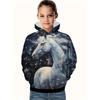 Autumn 3D Horse Printed Hoodies Fashionable Casual Sports Cool Long Sleeved Children's Girl Hooded Sweatshirts